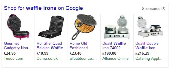 Waffle Iron Google PLAs