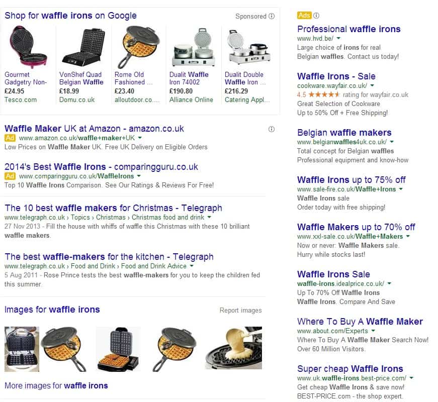 Waffle Iron Google SERP