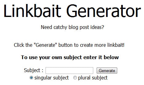 Linkbait Generator