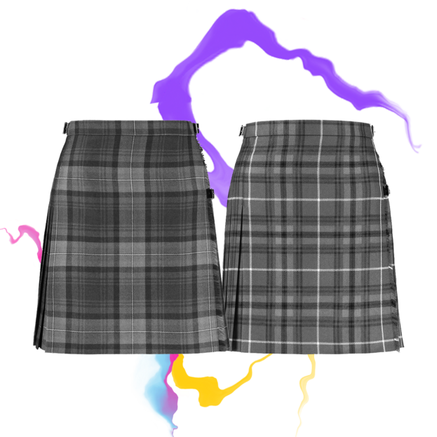 Kilts with art by Jonatan Xavier