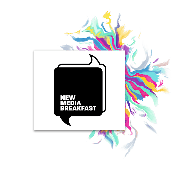 New Media Breakfast Logo with art by Jonatan Xavier