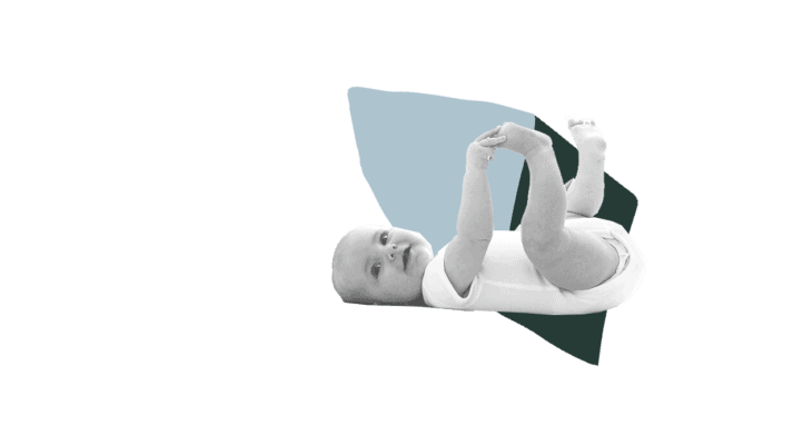 Plo - header image - 1250px Baby lying down next to art by Fiona Mares