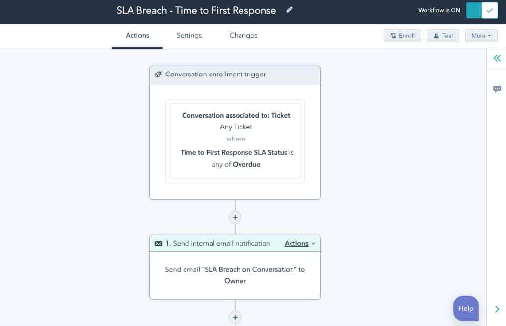 HubSpot Service Hub SLA breach automation