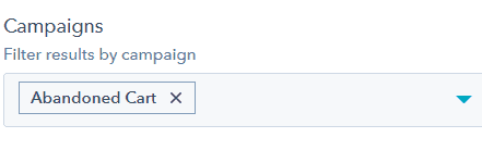 Campaigns attribution report filter