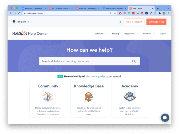 HubSpot Knowledge Base example